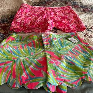 2 pair size 12 Lilly Pulitzer shirts 1 NWT 1 NWOT